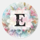 Search for pink floral monogram stickers Watercolor