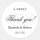 Search for bride and groom initials stickers Thank you