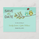Search for owls save the dates Whimsical