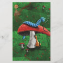 Search for mushroom stationery paper Alice in wonderland