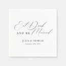 Search for eat drink and be married napkins Black and white