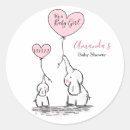 Search for pink grey elephants baby shower stickers Girl