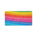 Search for red background return address labels Birthday