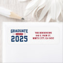 Search for blue red return address labels Graduation