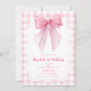 Search for girls birthday invitations Pink bow birthday