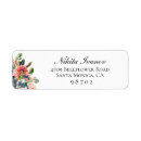 Search for coral and navy return address labels Watercolor