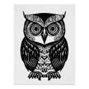 Search for black white owl posters Animal
