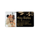 Search for black and gold return address labels Merry christmas