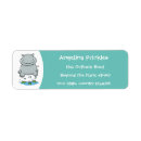 Search for hippopotamus return address labels Cartoon