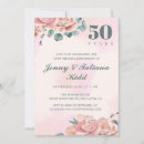 Search for flower 50th anniversary invitations Pink
