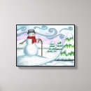 Search for christmas snowman canvas prints Trees