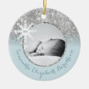 Search for silver baby first christmas tree decorations Glitter