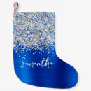 Search for blue and silver christmas stockings Glitter