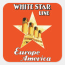 Search for white star line stickers Vintage