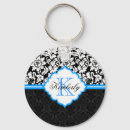 Search for blue damask key rings Black