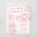 Search for tea with the bride to be invitations Pink