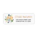 Search for peach and blue return address labels Botanical