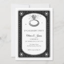 Search for diamond ring invitations Black and white