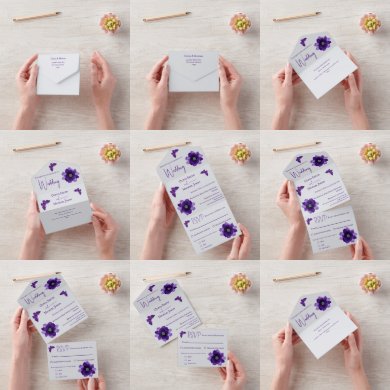 Search for purple grey invitations Flower