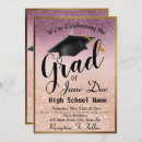 Search for rose gold glitter graduation invitations Elegant