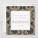 Search for gold damask wedding invitations Black and gold