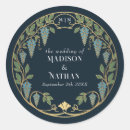 Search for blue and gold wedding stickers Elegant
