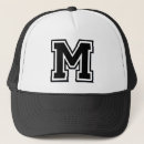 Search for white letter hats Black and white
