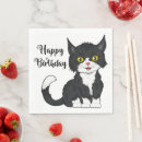 Search for grey cat napkins Happy birthday