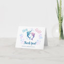 Search for gender reveal thank you cards Blue or pink