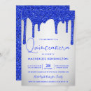 Search for royal blue and silver invitations Glitter