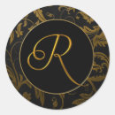Search for gold r monogram stickers Black