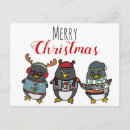 Search for funny christmas cartoons postcards Illustration