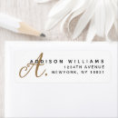 Search for black gold white return address labels Script