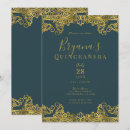 Search for teal and gold quinceanera invitations Spanish