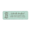 Search for teal floral return address labels Rustic
