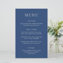 Search for navy blue wedding menus Classic