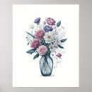 Search for flowers in a vase painting posters Pink