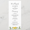 Search for watercolor wedding programs Greenery