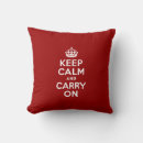 Search for keep calm and carry on cushions Red