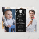 Search for now and then graduation invitations Black and white