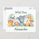 Search for wild one birthday cards Jungle animals