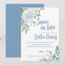 Search for snow in love bridal shower invitations Dusty blue
