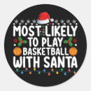Search for basketball christmas stickers Santa