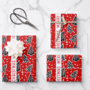 Search for red and black christmas tree wrapping paper White
