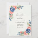 Search for navy blue peach wedding invitations Watercolor