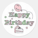 Search for happy birthday pink cake stickers Green