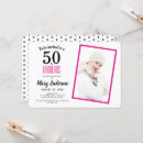 Search for pink white birthday invitations Fifty