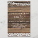 Search for country sweet 16 invitations Wood