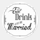Search for eat drink be married wedding stickers Black