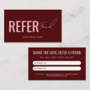 Search for client referral cards Refer a friend